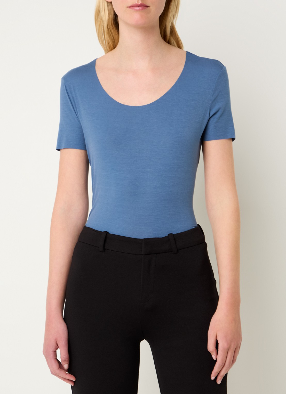 Wolford Top met stretch - detail 3 staalblauw