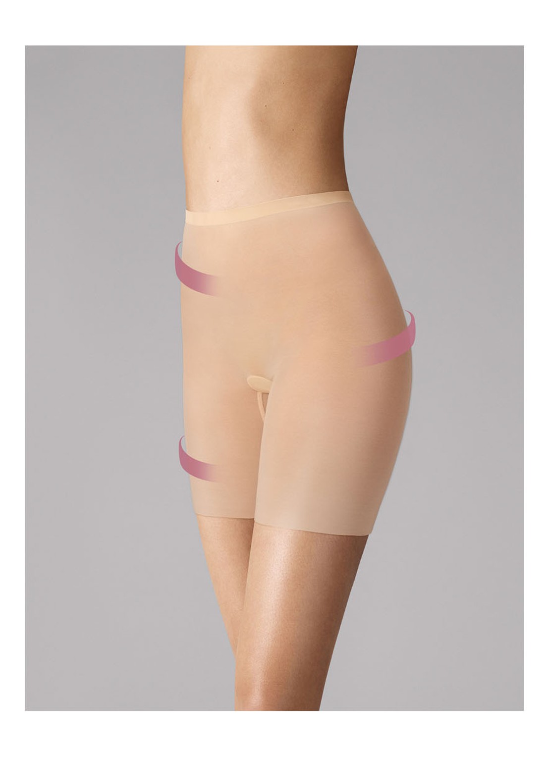 Wolford Tulle Control corrigerende short van mesh - detail 2 beige