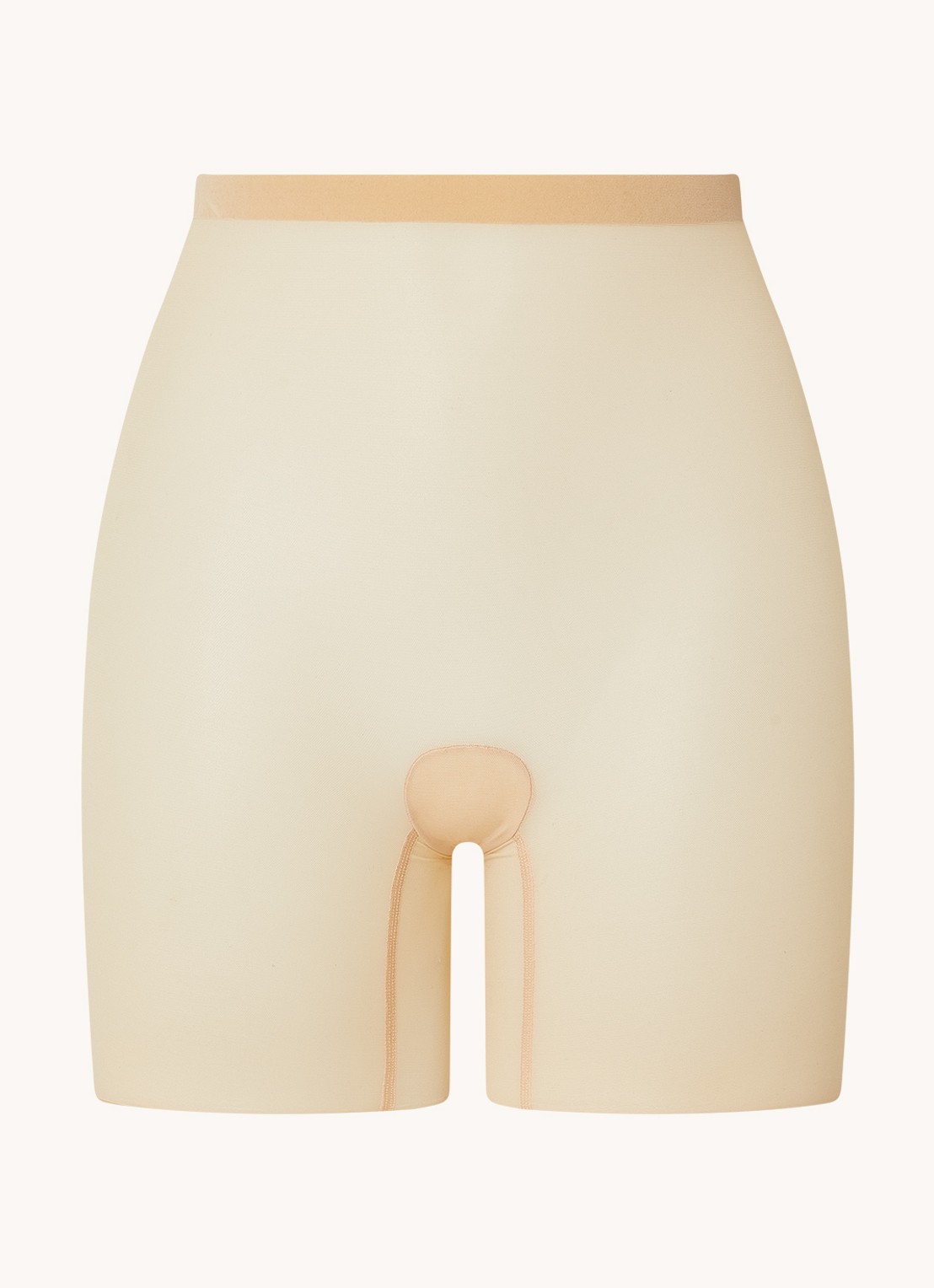Wolford Tulle Control corrigerende short van mesh - voorkant creme