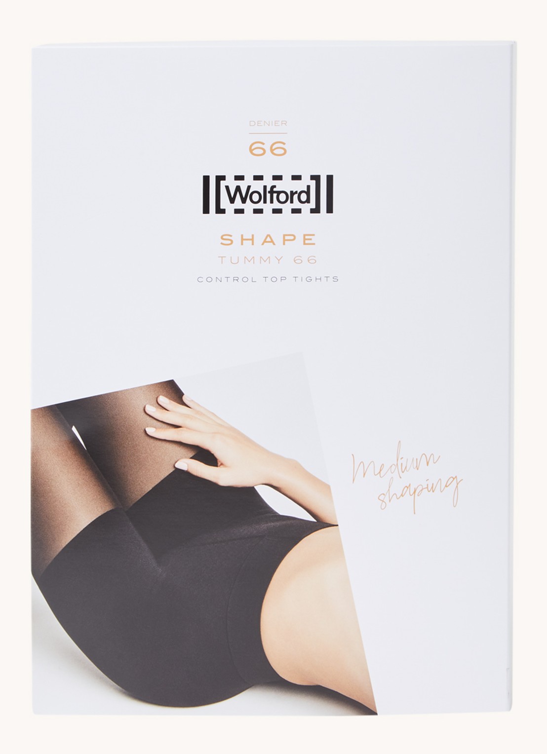 Wolford Tummy corrigerende panty in 66 denier - voorkant zwart