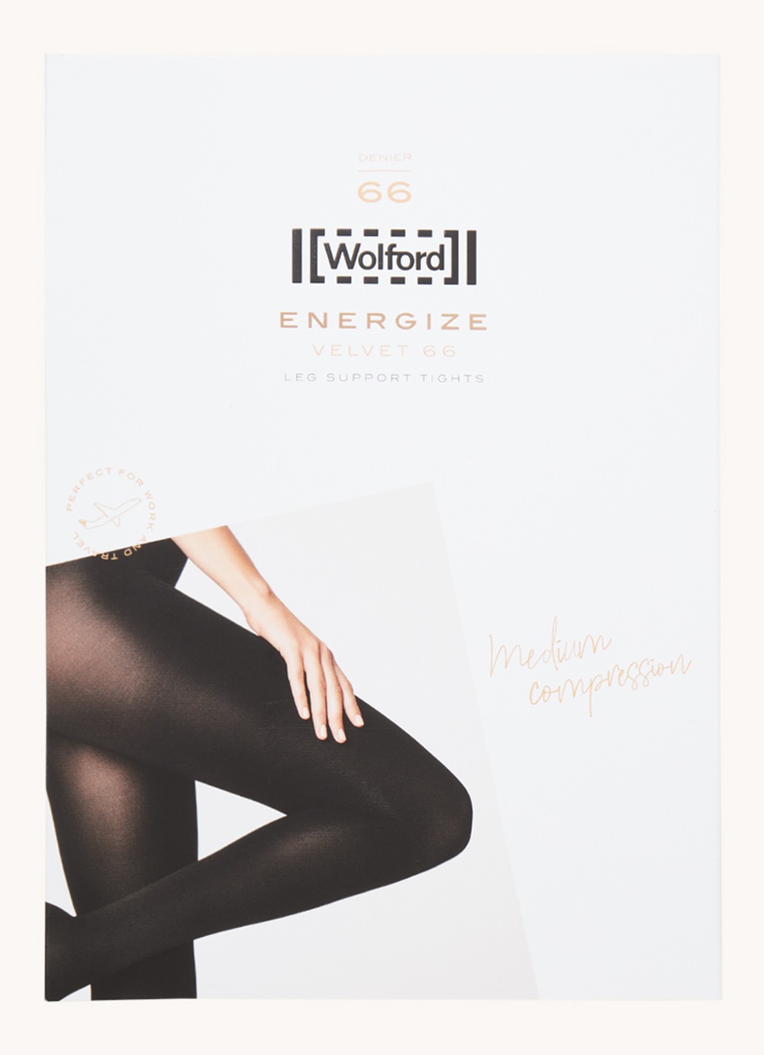 Wolford Velvet Leg Support panty in 66 denier - voorkant 2 diepzwart