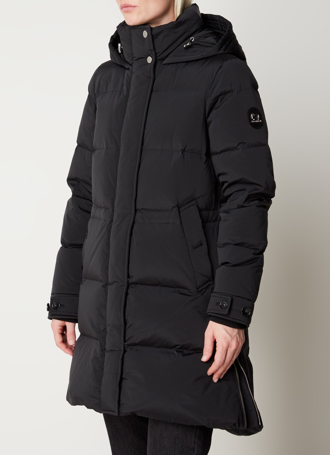 Woolrich Alsea gewatteerde jas met donsvulling met steekzakken - detail 4 zwart