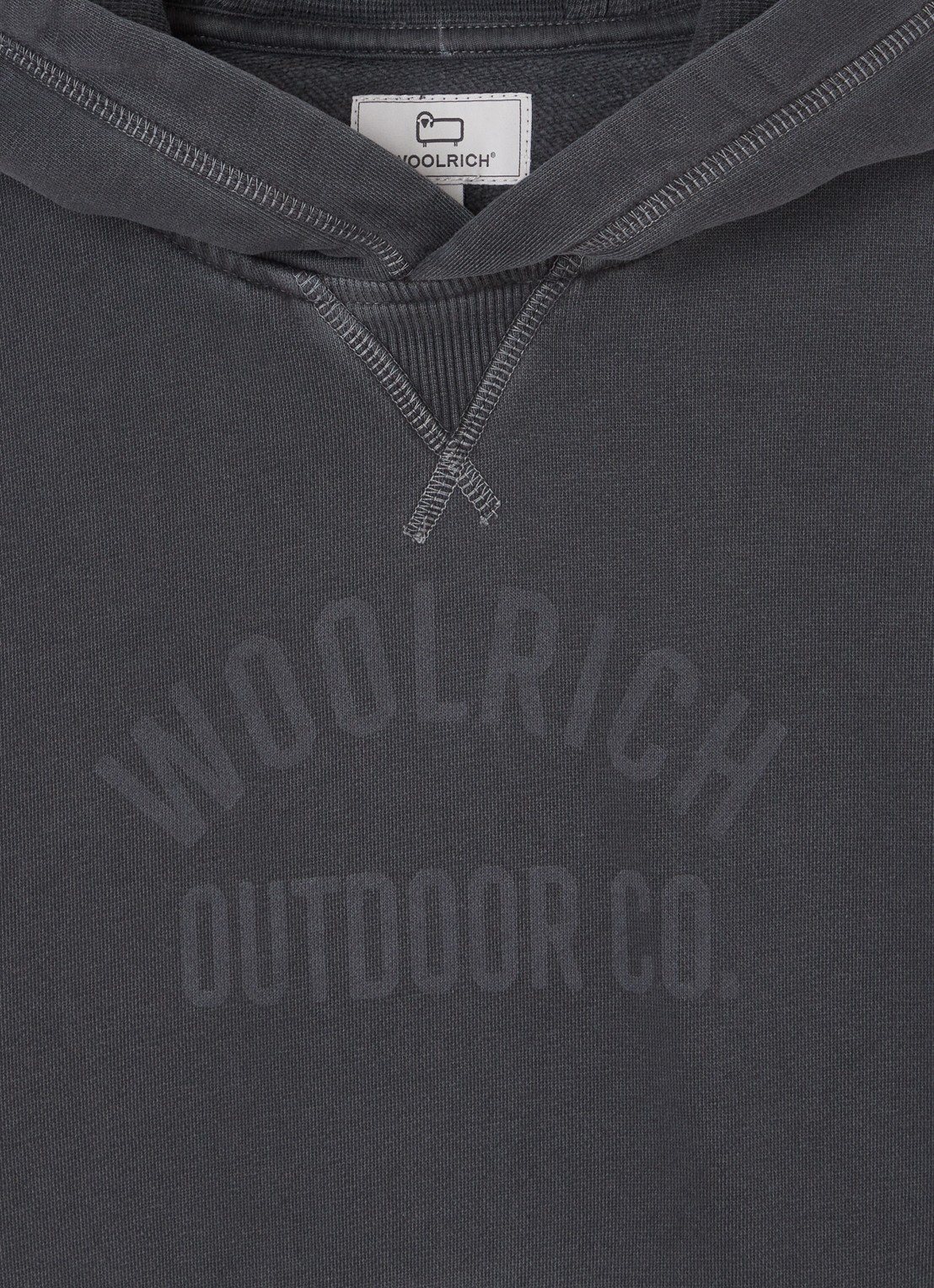 Woolrich American hoodie met logoprint - detail 3 antraciet