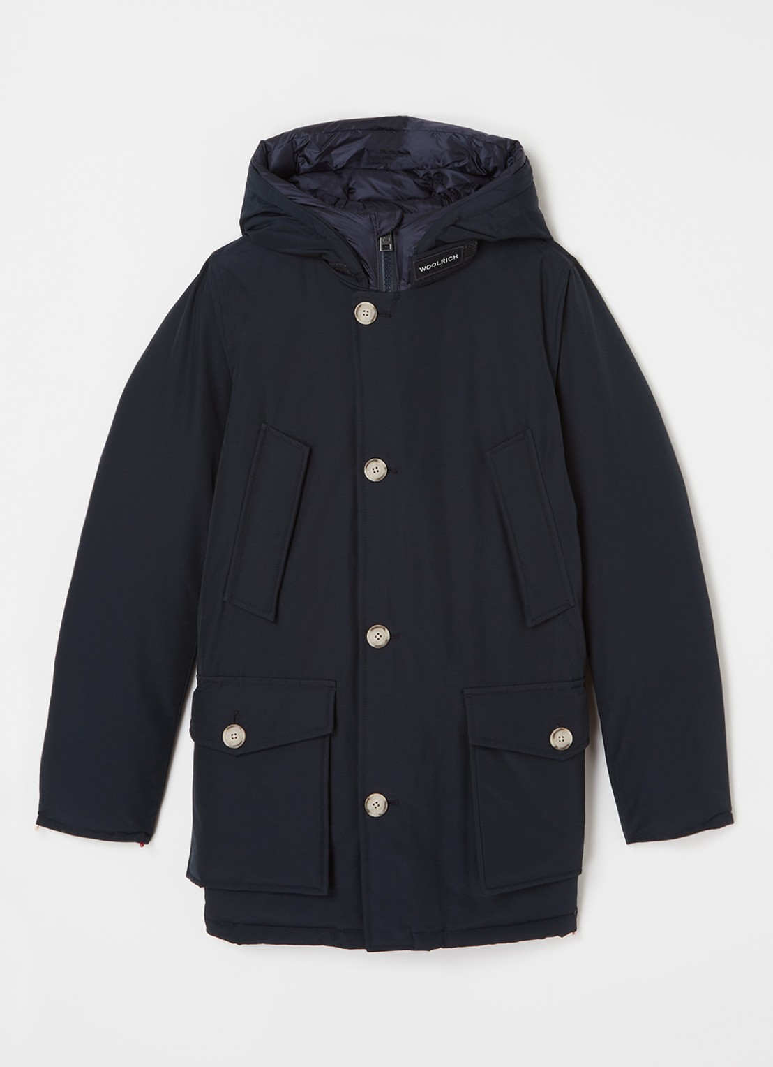 Woolrich Artic parka met donsvulling en capuchon  - voorkant 2 donkerblauw