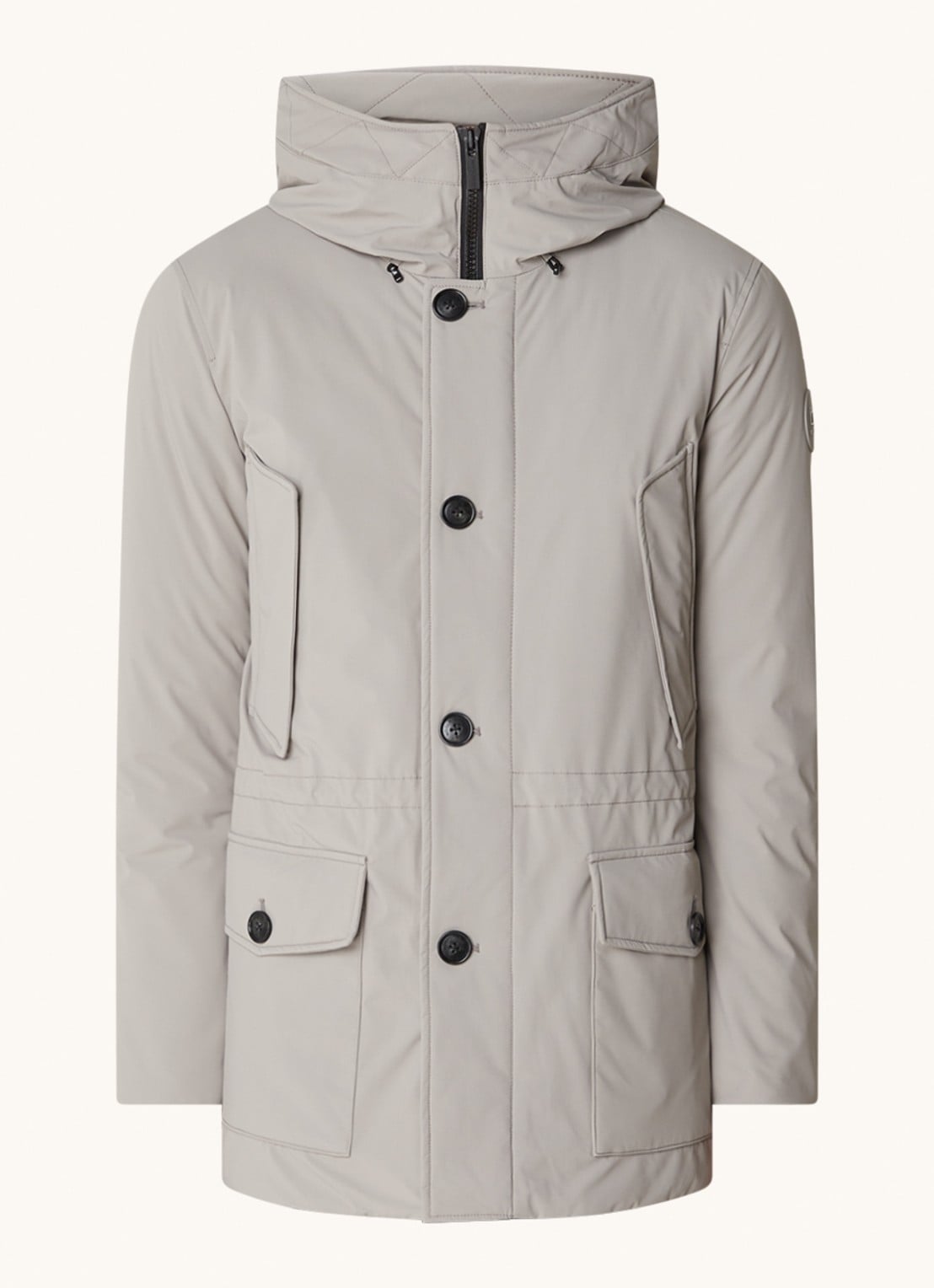 Woolrich Artic parka met donsvulling en klepzakken - voorkant 5 donkerbeige