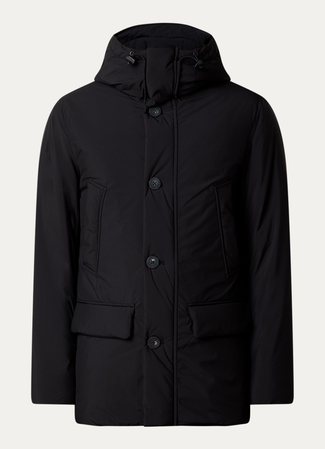 Woolrich Cloud Arctic gewatteerde parka met donsvulling en waterafstotende coating - voorkant 4 zwart