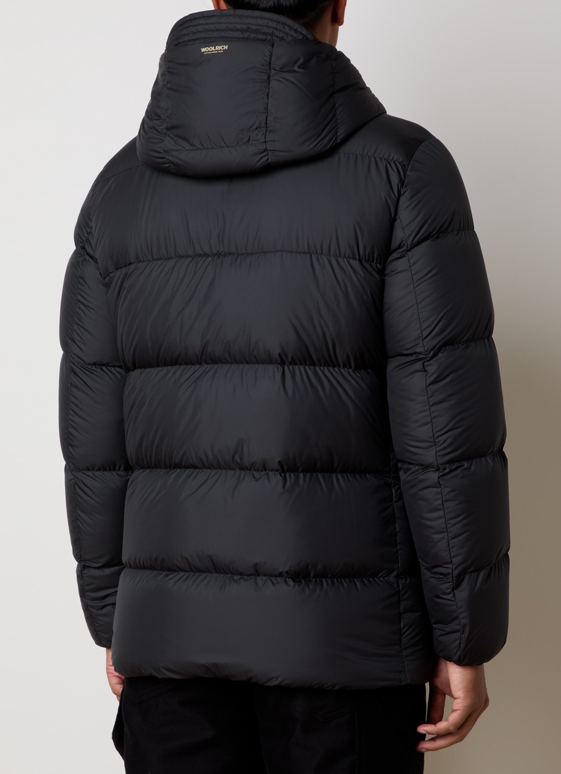 Woolrich Cloud Davis gewatteerde parka met donsvulling en waterafstotende coating - achterkant 6 zwart