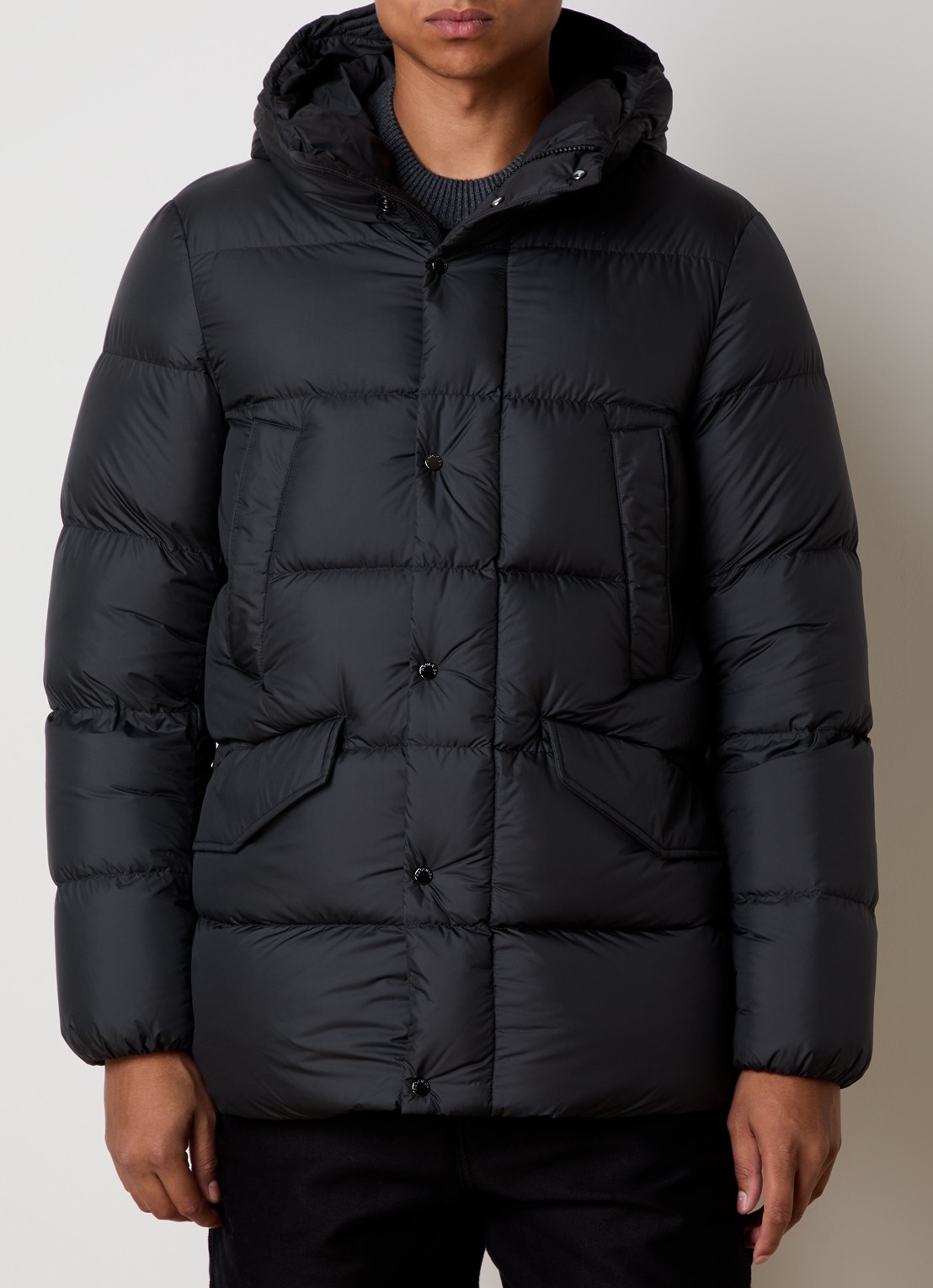 Woolrich Cloud Davis gewatteerde parka met donsvulling en waterafstotende coating - detail zwart