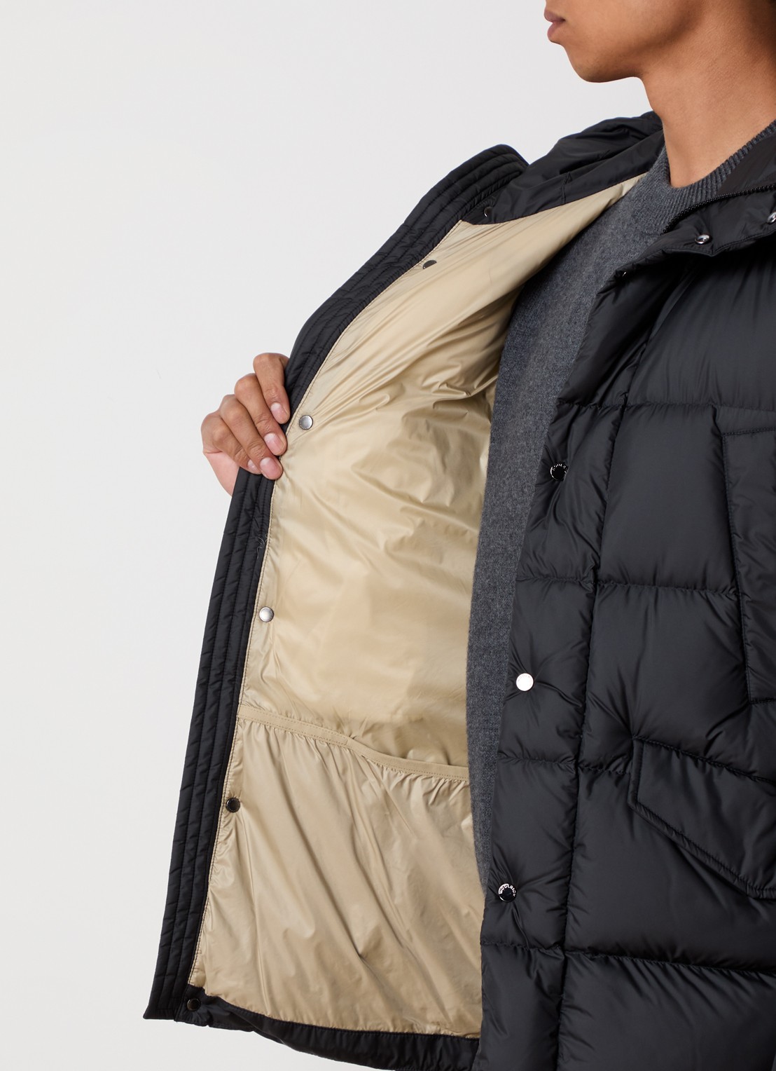 Woolrich Cloud Davis gewatteerde parka met donsvulling en waterafstotende coating - detail 3 zwart
