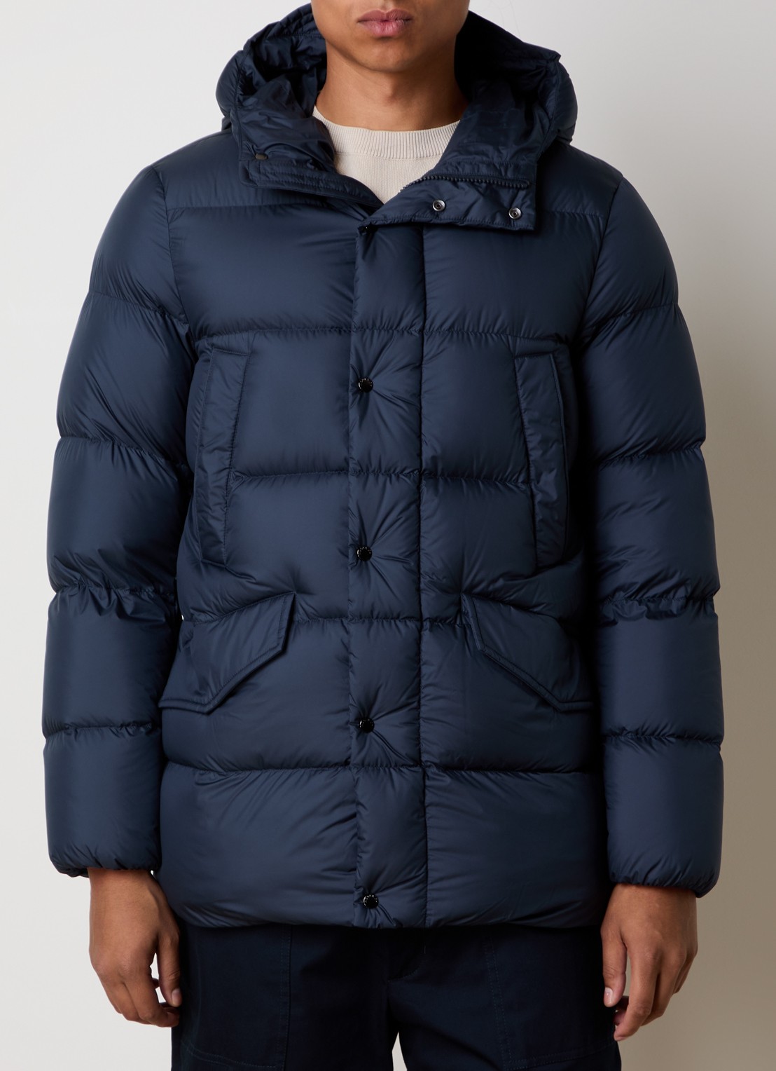 Woolrich Cloud Davis gewatteerde parka met donsvulling en waterafstotende coating - detail donkerblauw