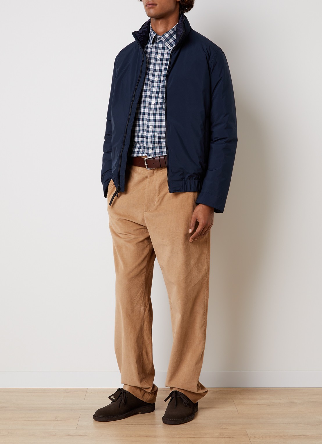 Woolrich Cloud Lewis gewatteerd bomberjack met steekzakken - voorkant 3 donkerblauw