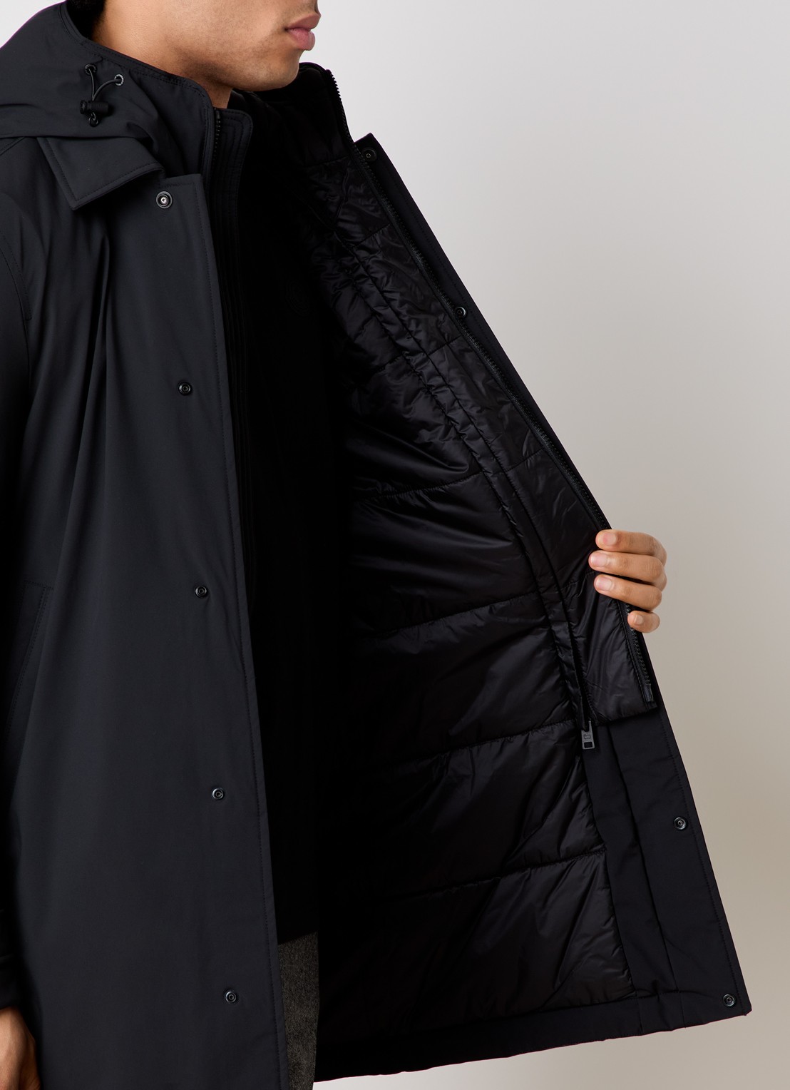 Woolrich Gewatteerde parka met afneembare capuchon - detail 6 zwart