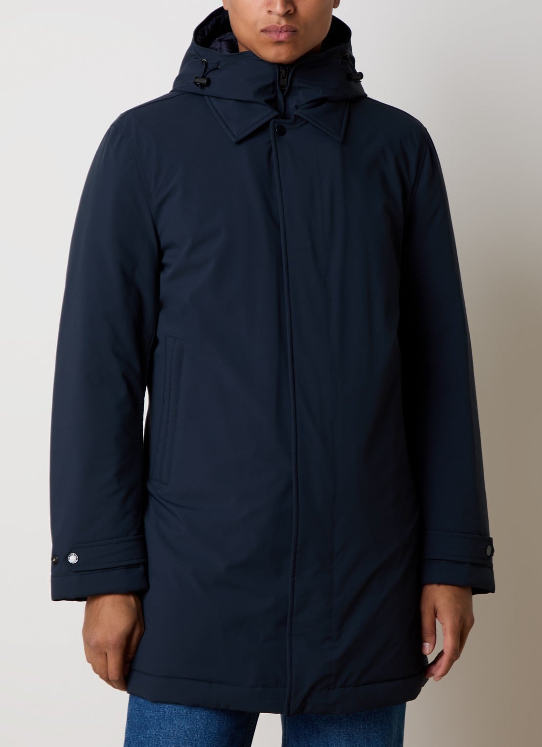 Woolrich Gewatteerde parka met afneembare capuchon - detail 2 donkerblauw