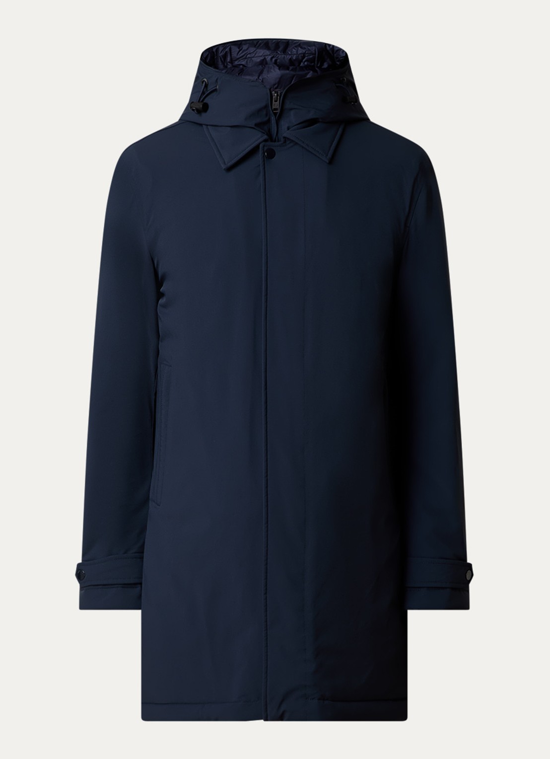 Woolrich Gewatteerde parka met afneembare capuchon - voorkant 5 donkerblauw