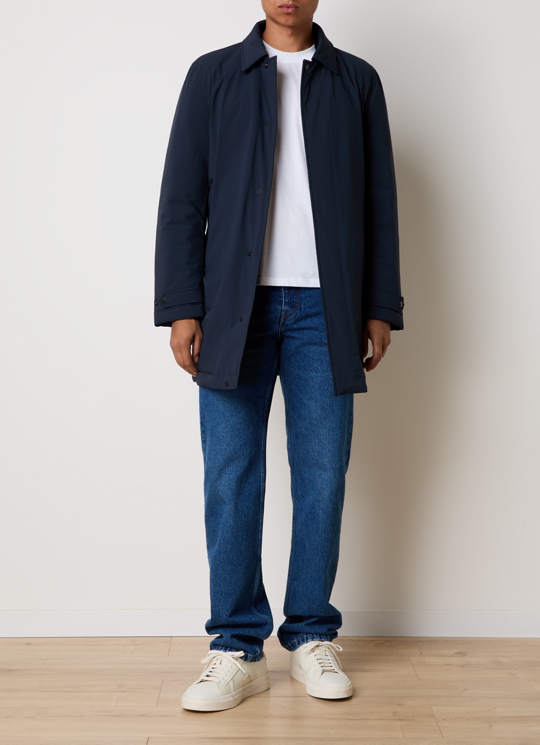 Woolrich Gewatteerde parka met afneembare capuchon - voorkant 6 donkerblauw