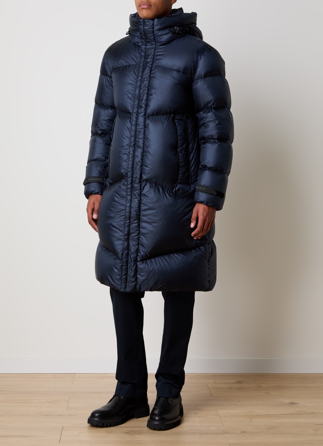 Woolrich Gewatteerde parka met donsvulling en capuchon - detail 3 donkerblauw