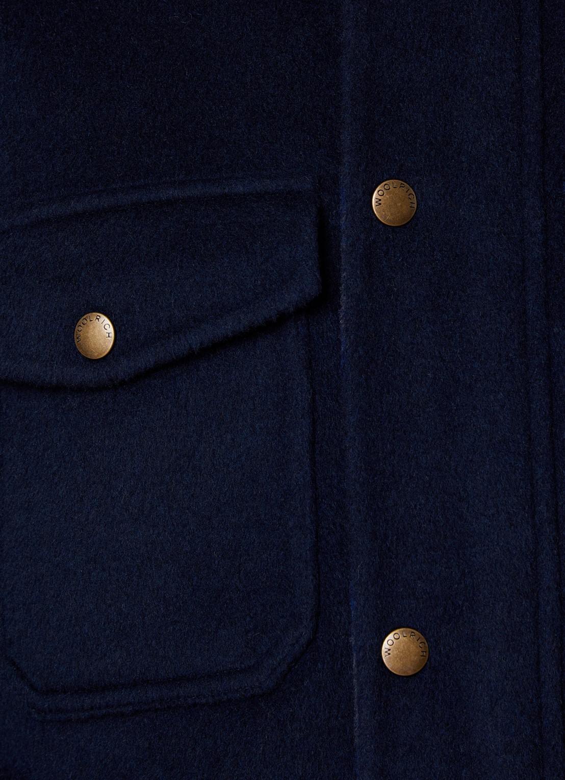 Woolrich Jack in wolblend met klepzakken - detail 3 donkerblauw