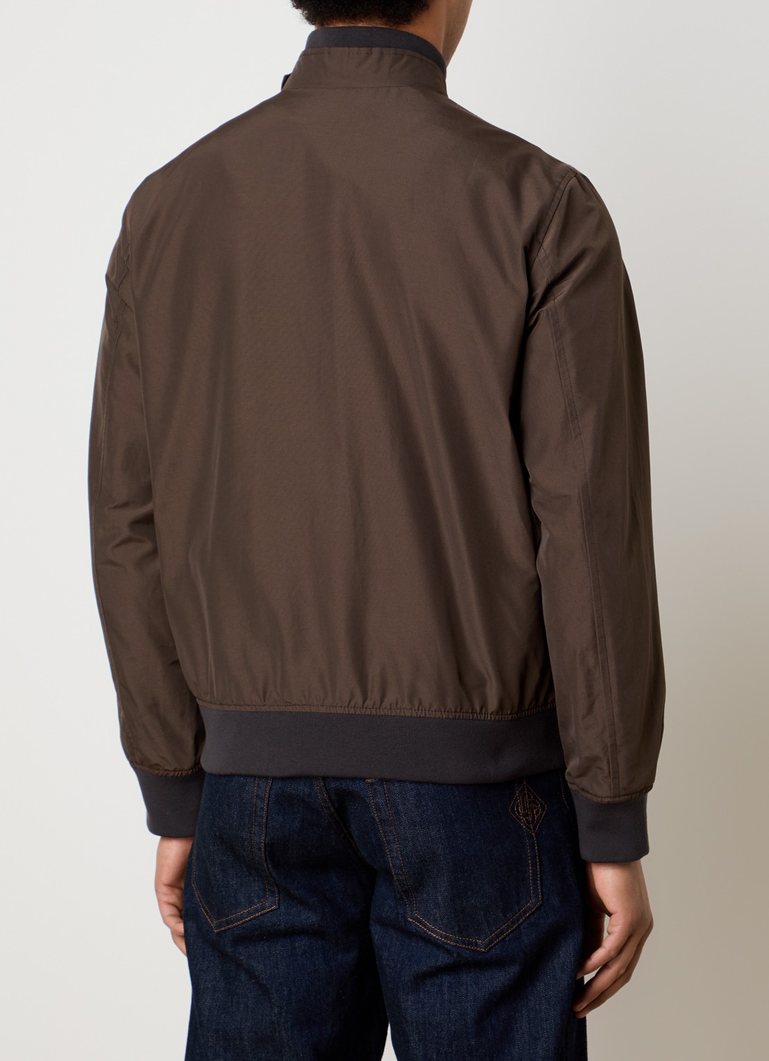 Woolrich Jack met logo en steekzakken - achterkant lichtbruin