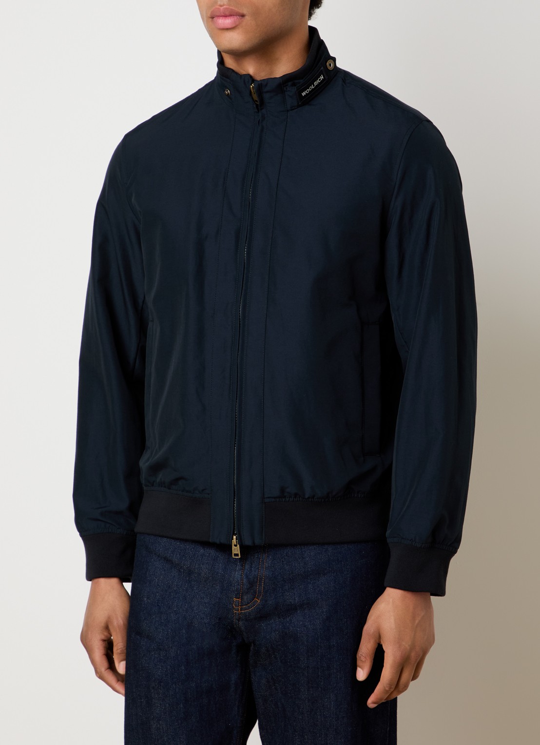 Woolrich Jack met logo en steekzakken - detail 2 donkerblauw