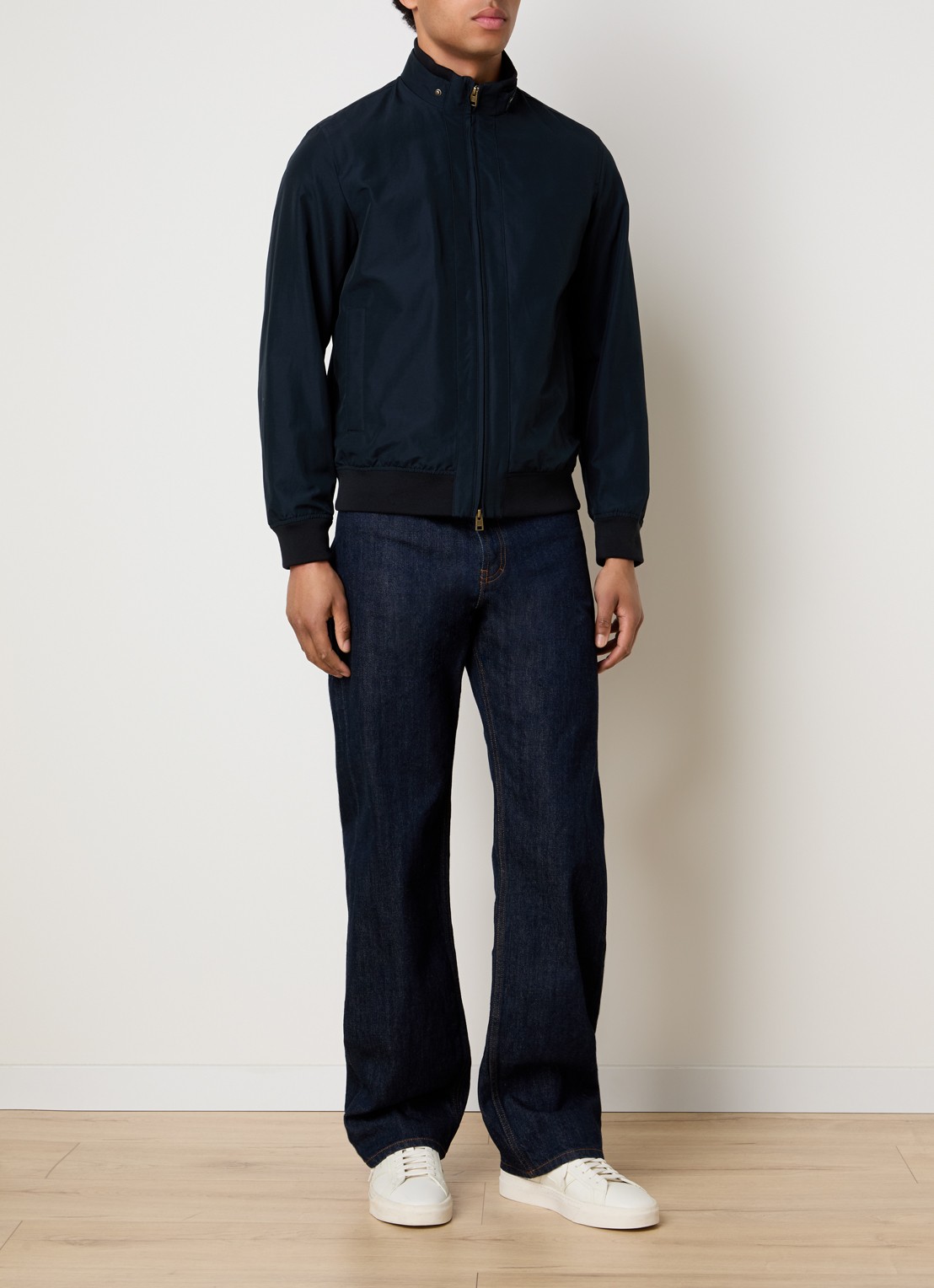 Woolrich Jack met logo en steekzakken - voorkant 6 donkerblauw
