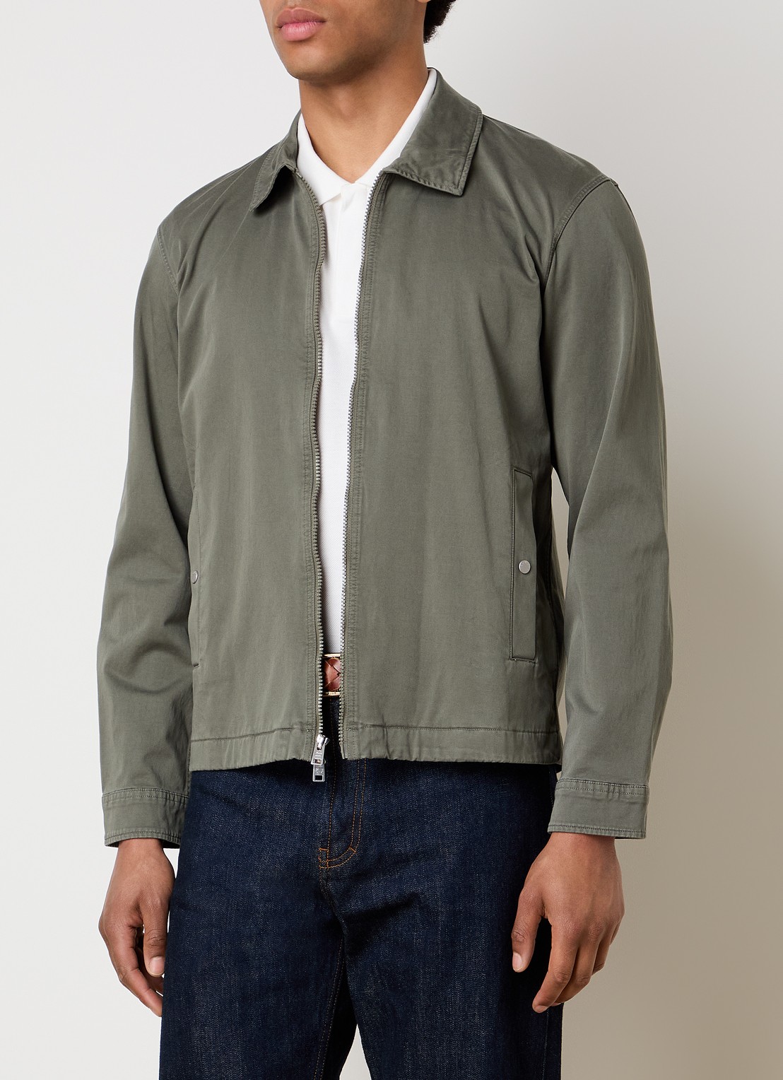 Woolrich Jack met steekzakken - detail olijfgroen