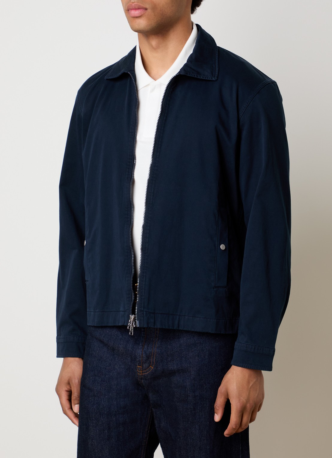 Woolrich Jack met steekzakken - detail donkerblauw