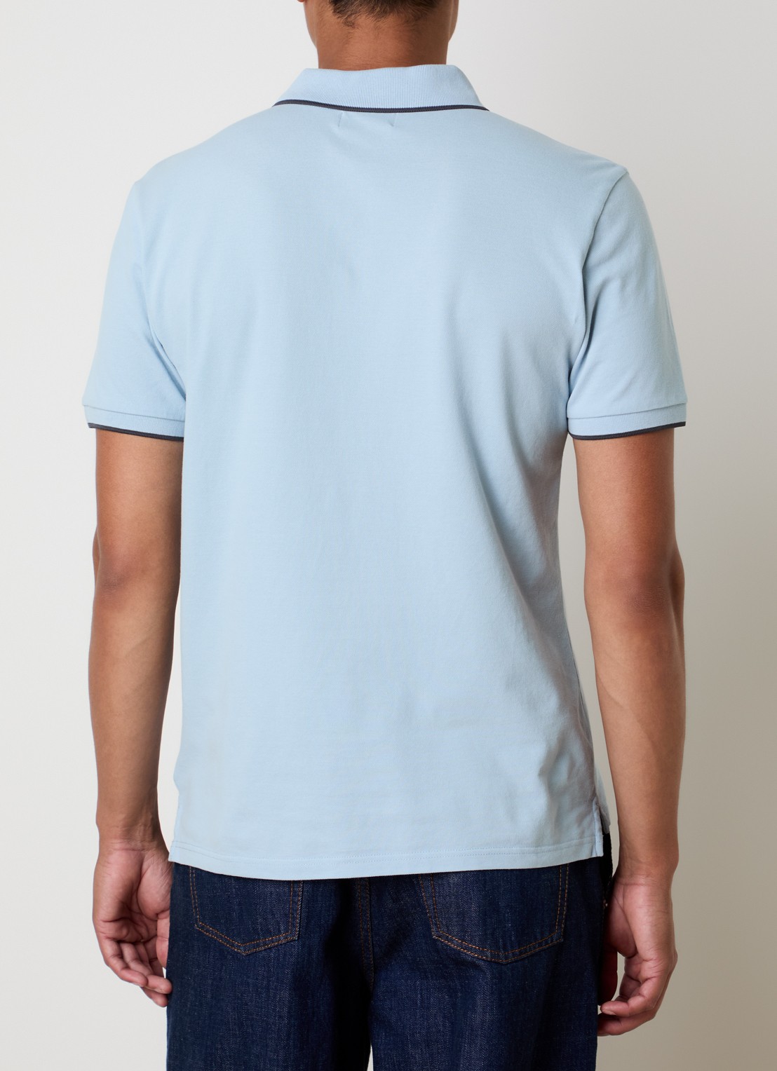 Woolrich Monterey regular fit polo met logoborduring - achterkant 5 lichtblauw