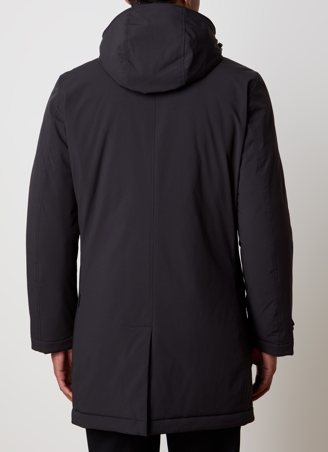 Woolrich Parka met capuchon en ritszakken - achterkant zwart