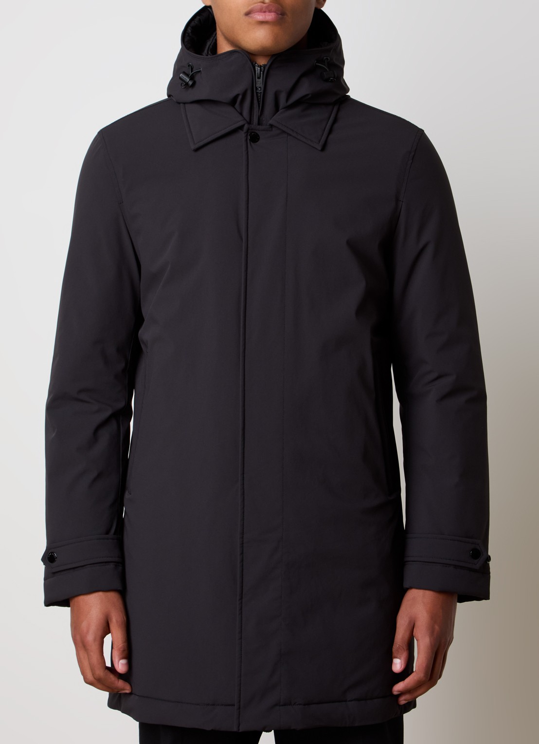 Woolrich Parka met capuchon en ritszakken - detail 4 zwart