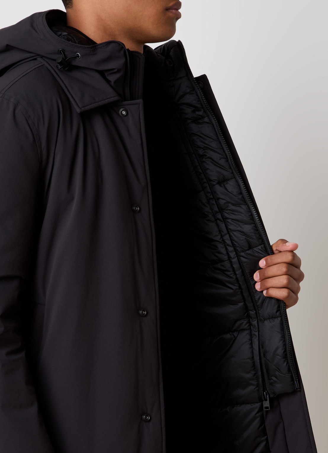Woolrich Parka met capuchon en ritszakken - detail 6 zwart