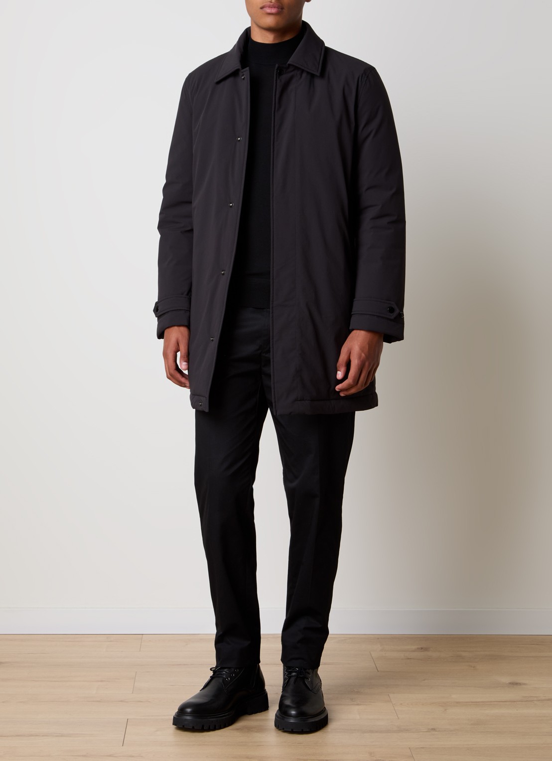 Woolrich Parka met capuchon en ritszakken - voorkant 3 zwart