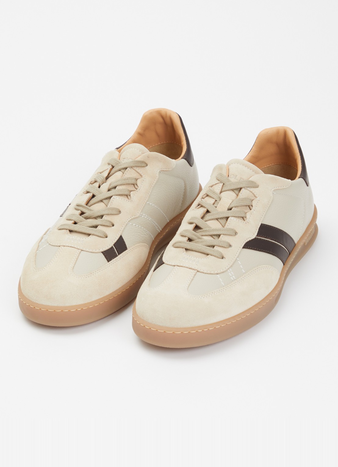 Woolrich Samba sneaker van leer met details van suède - detail 2 beige