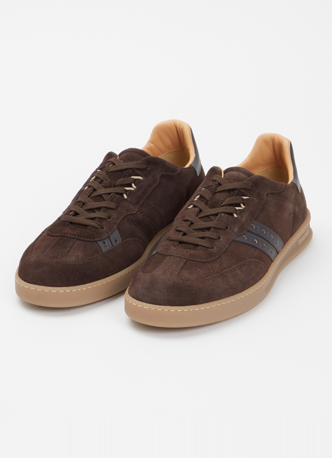 Woolrich Samba sneaker van suède met details van leer  - detail donkerbeige