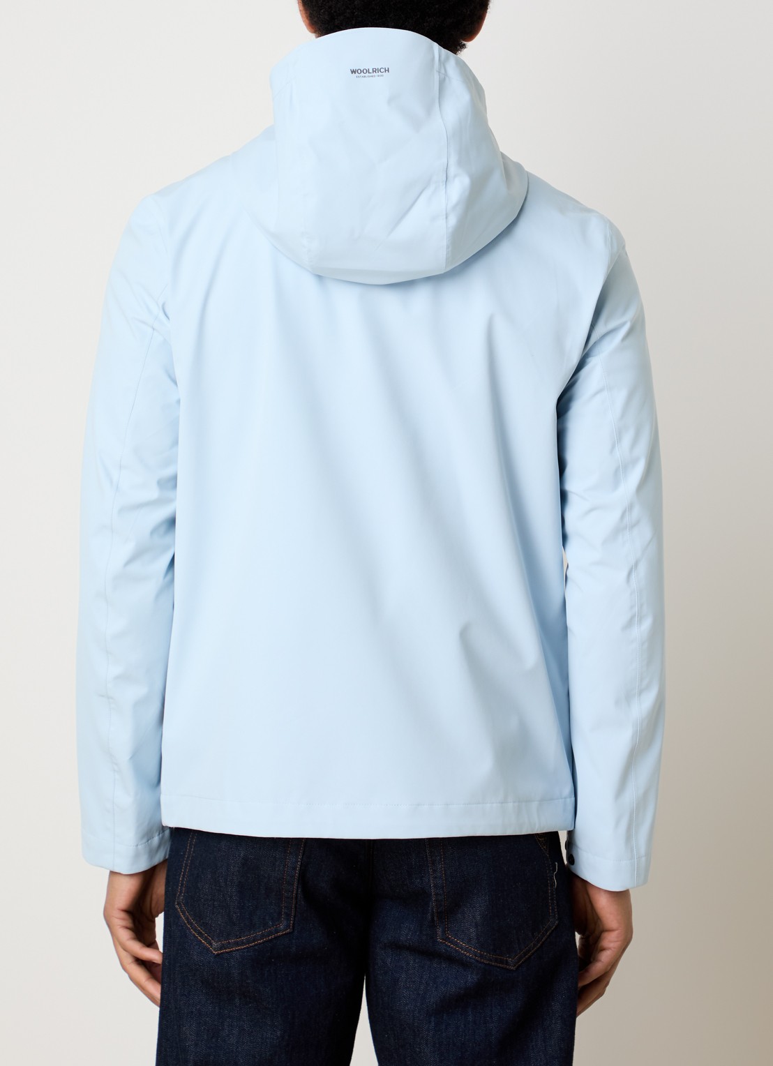 Woolrich Softshell jack met capuchon - achterkant 3 lichtblauw