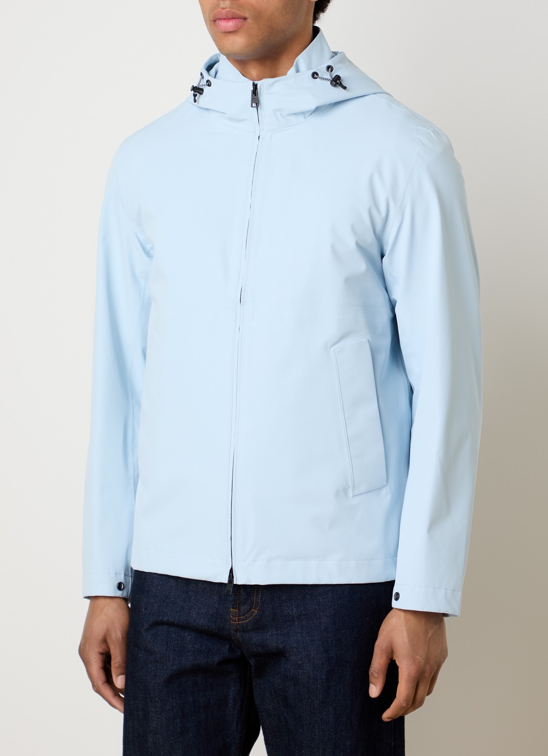 Woolrich Softshell jack met capuchon - detail 4 lichtblauw