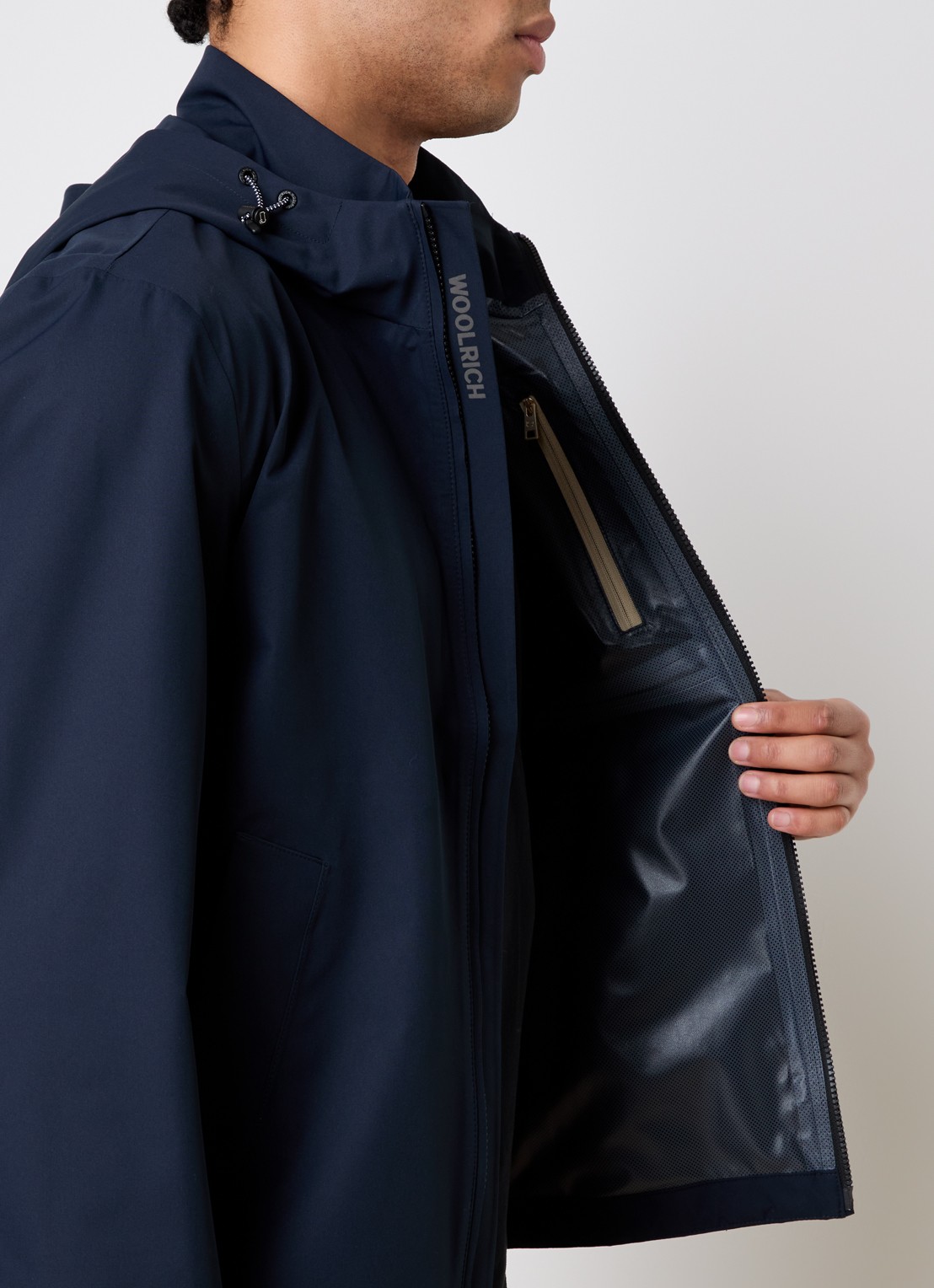 Woolrich Softshell jack met capuchon - detail 5 donkerblauw