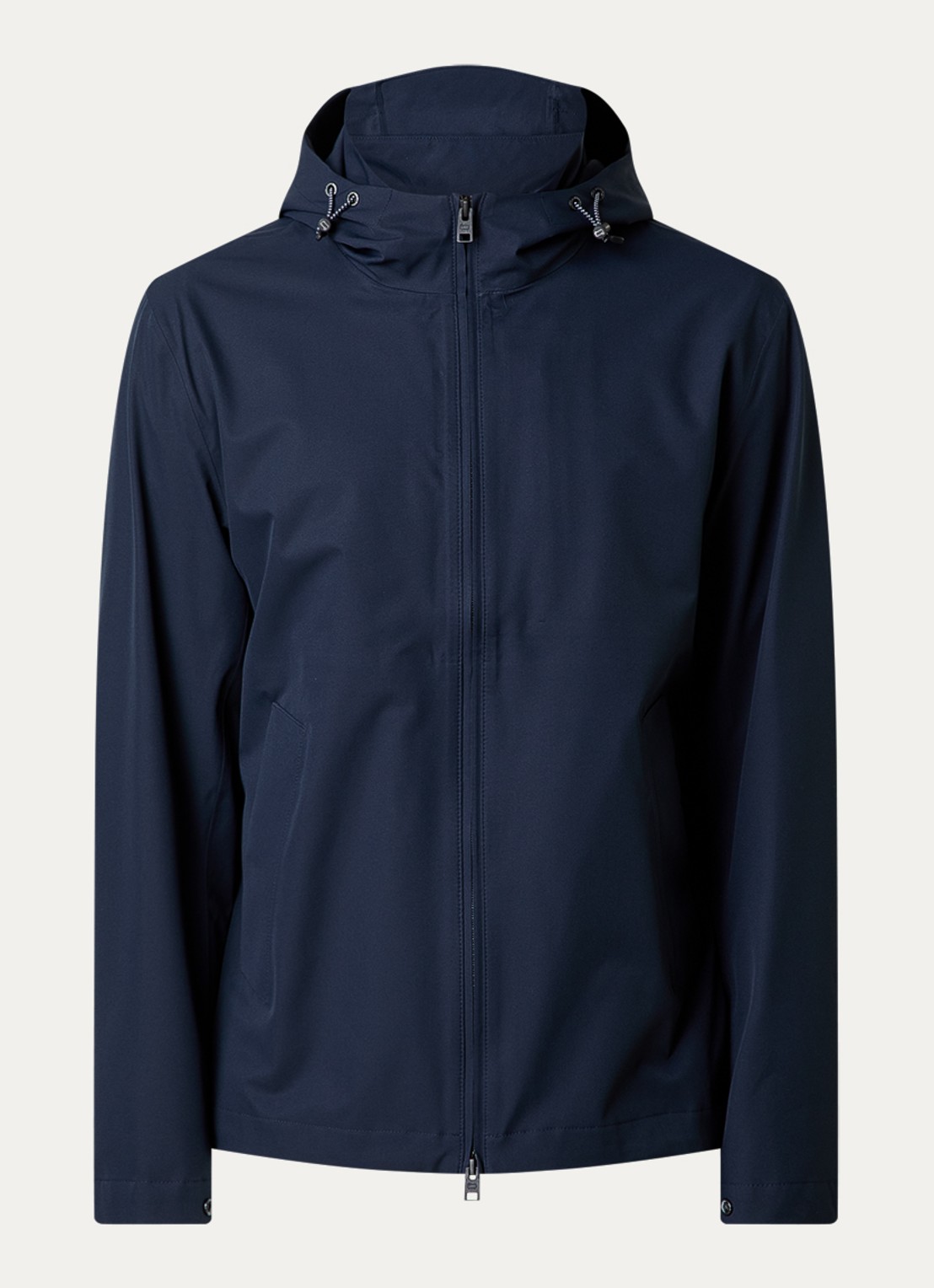 Woolrich Softshell jack met capuchon - voorkant 2 donkerblauw