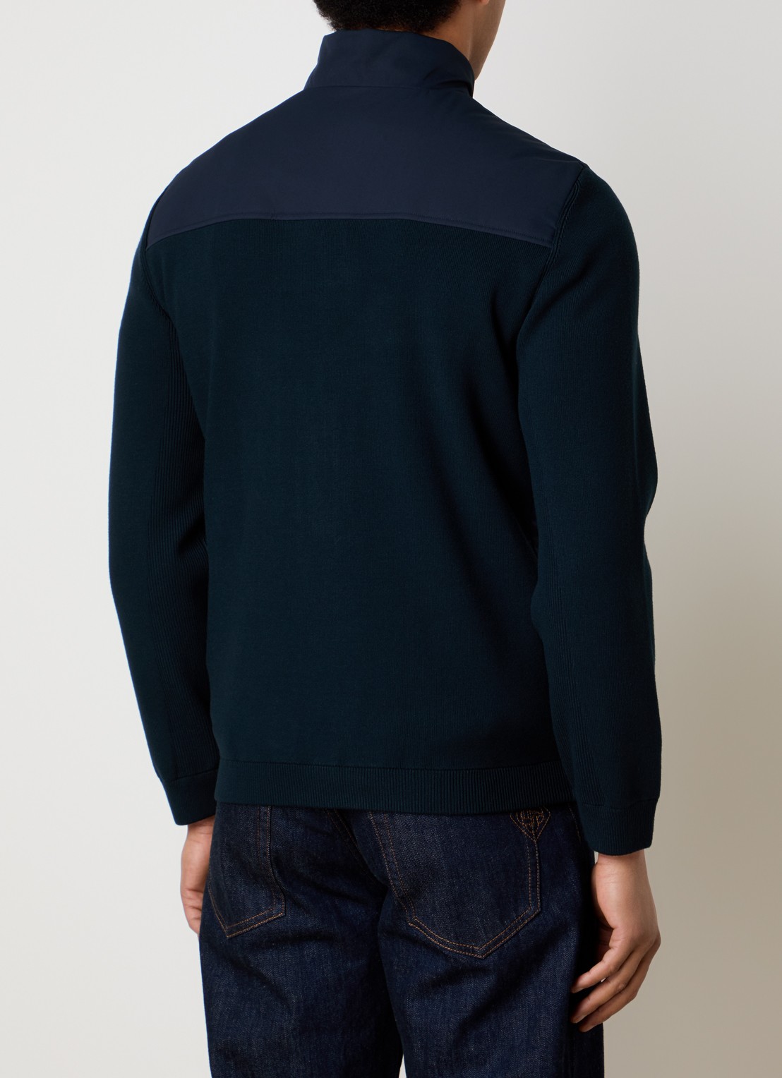 Woolrich Softshell jack met ritszakken - achterkant 6 donkerblauw