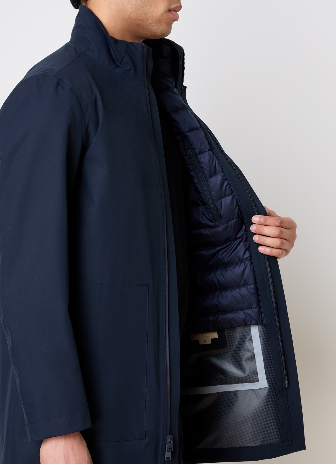Woolrich Softshell parka met ritszakken - detail 5 donkerblauw