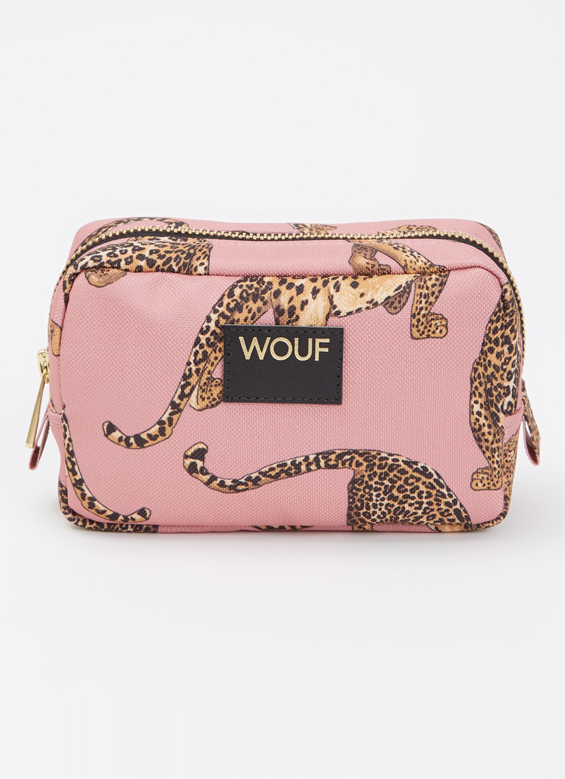 Wouf Blush make-up tas met print - voorkant zalmroze