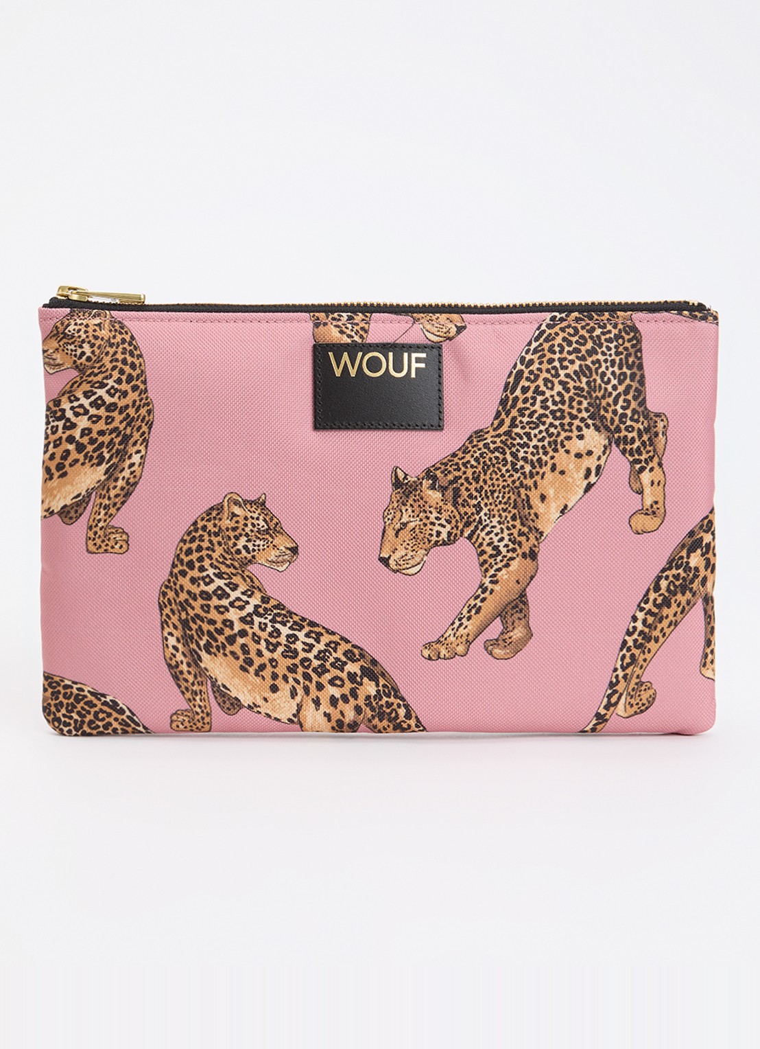 Wouf Blush toilettas met print - voorkant roze