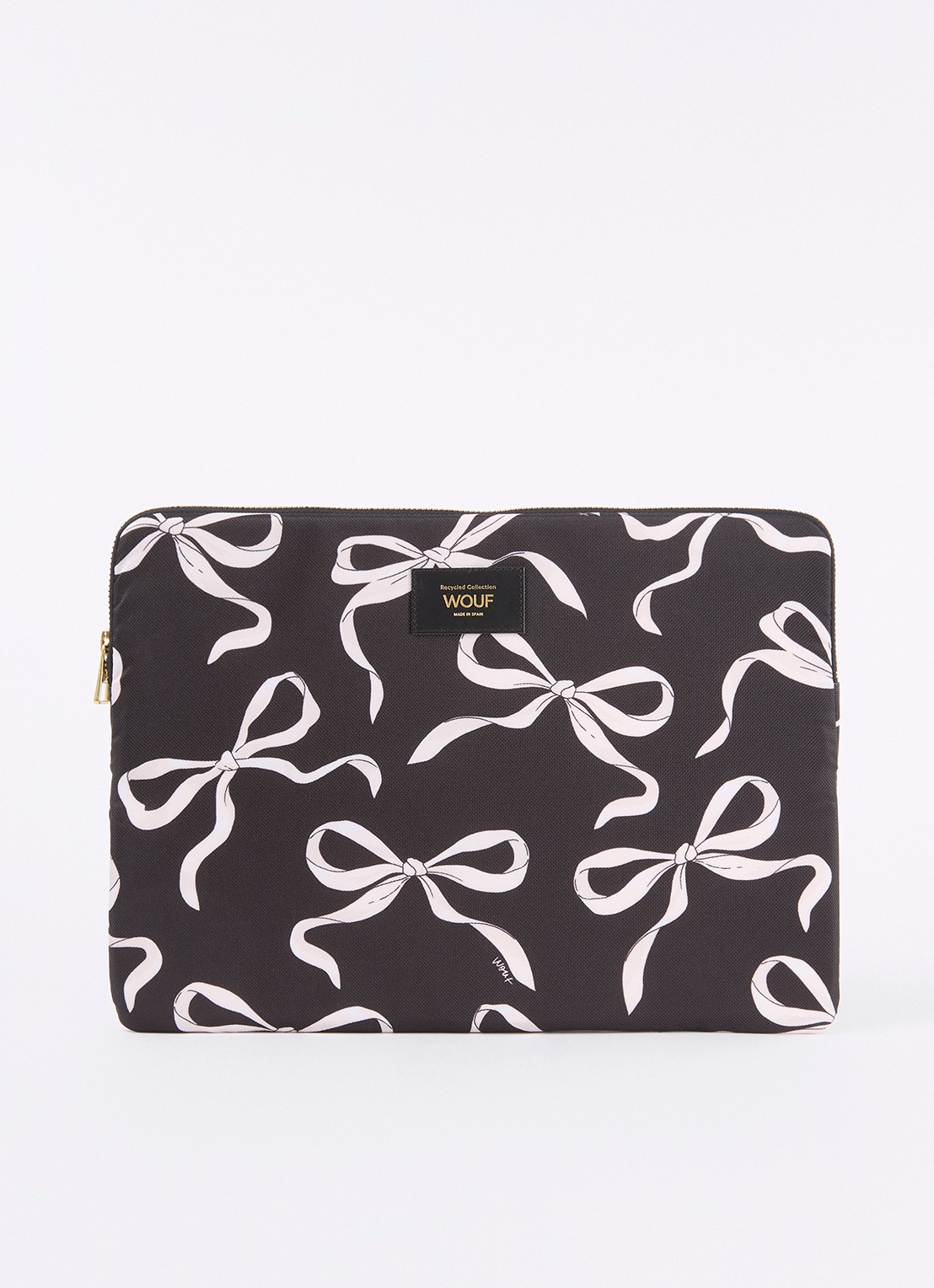 Wouf Carlota laptophoes 13 en 14 inch - voorkant zwart