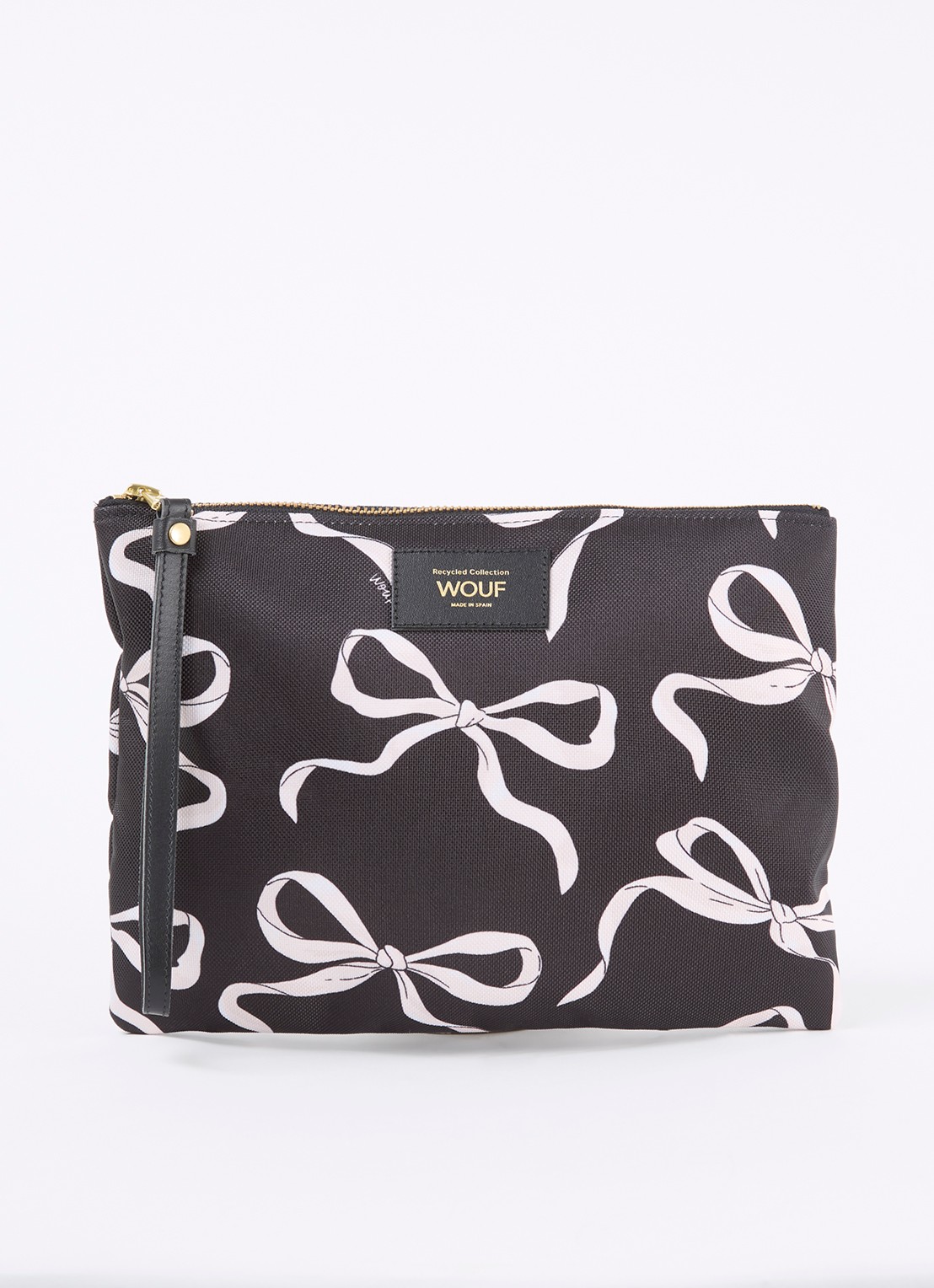 Wouf Carlota XL toilettas met print - voorkant zwart