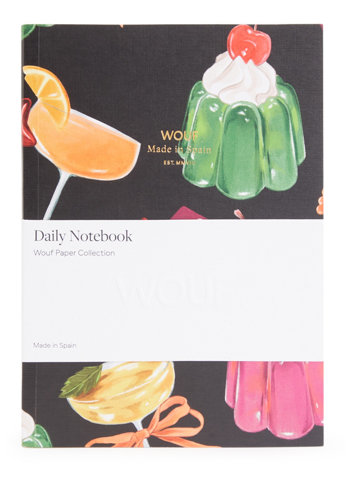 Wouf Cheers A5 notitieboek 14,8 x 21 cm - voorkant zwart