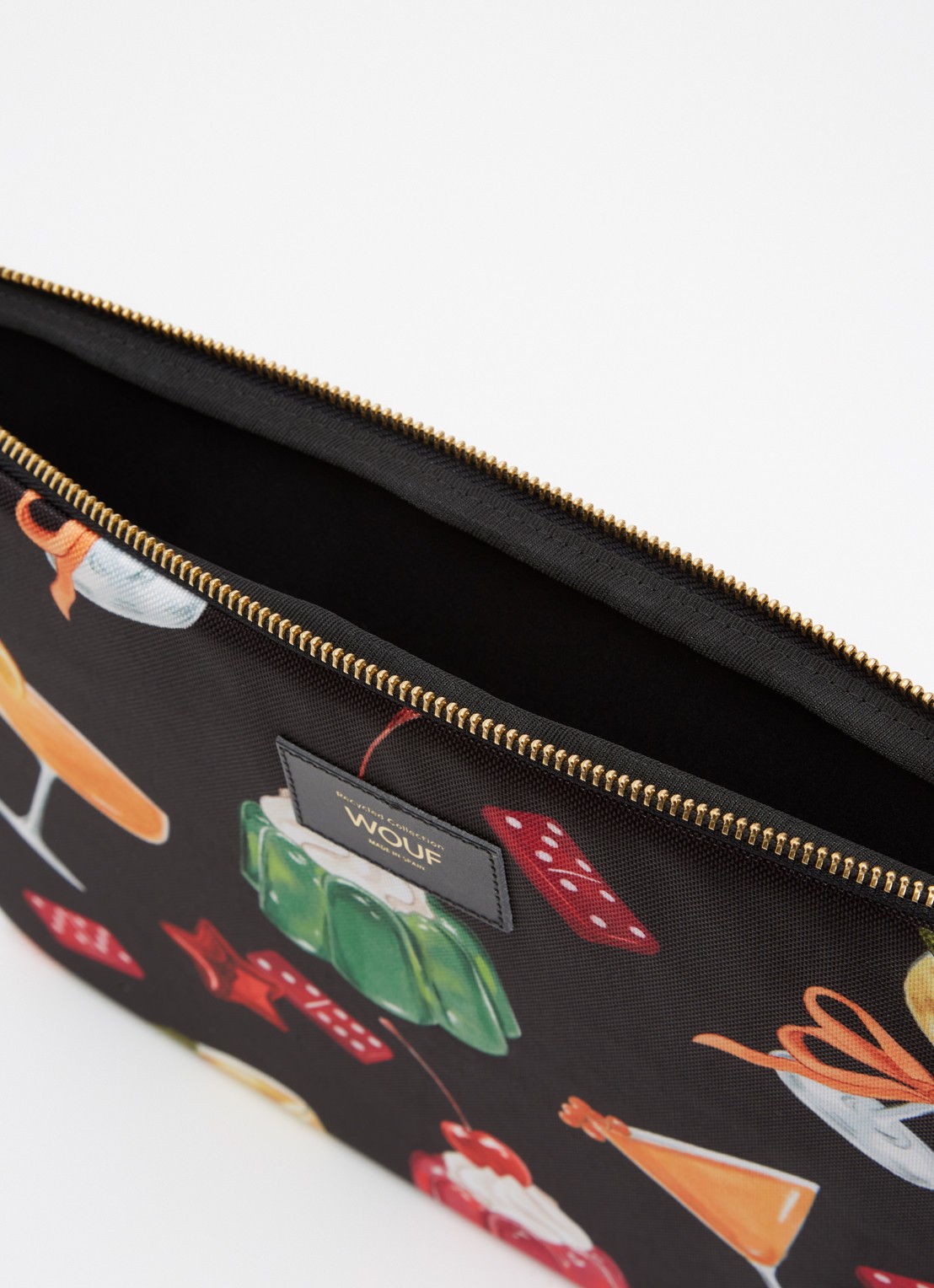 Wouf Cheers laptophoes 13 en 14 inch met print - detail 2 zwart