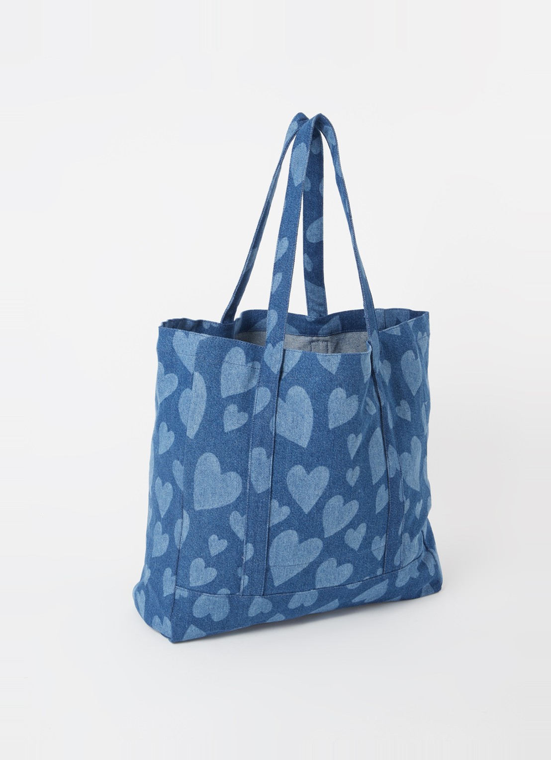 Wouf Cuore shopper van  katoen  - achterkant 4 indigo