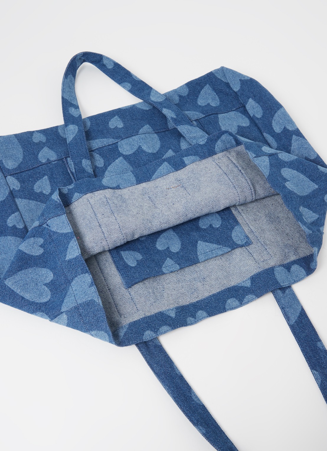 Wouf Cuore shopper van  katoen  - detail 2 indigo