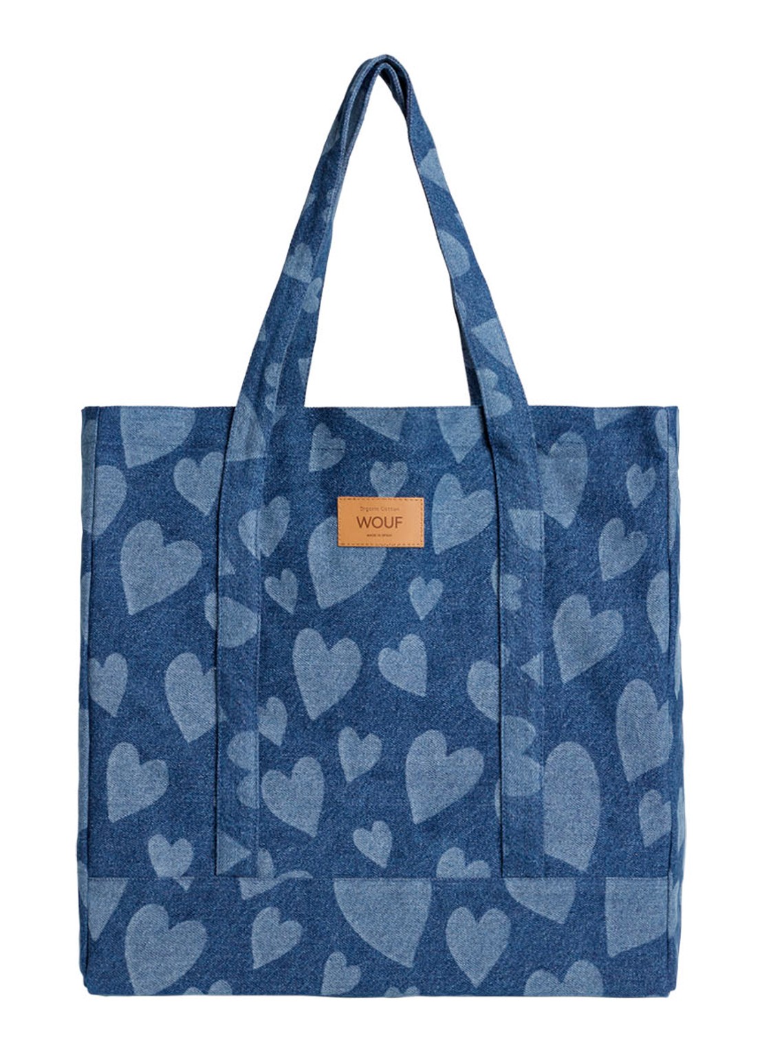 Wouf Cuore shopper van  katoen  - voorkant indigo
