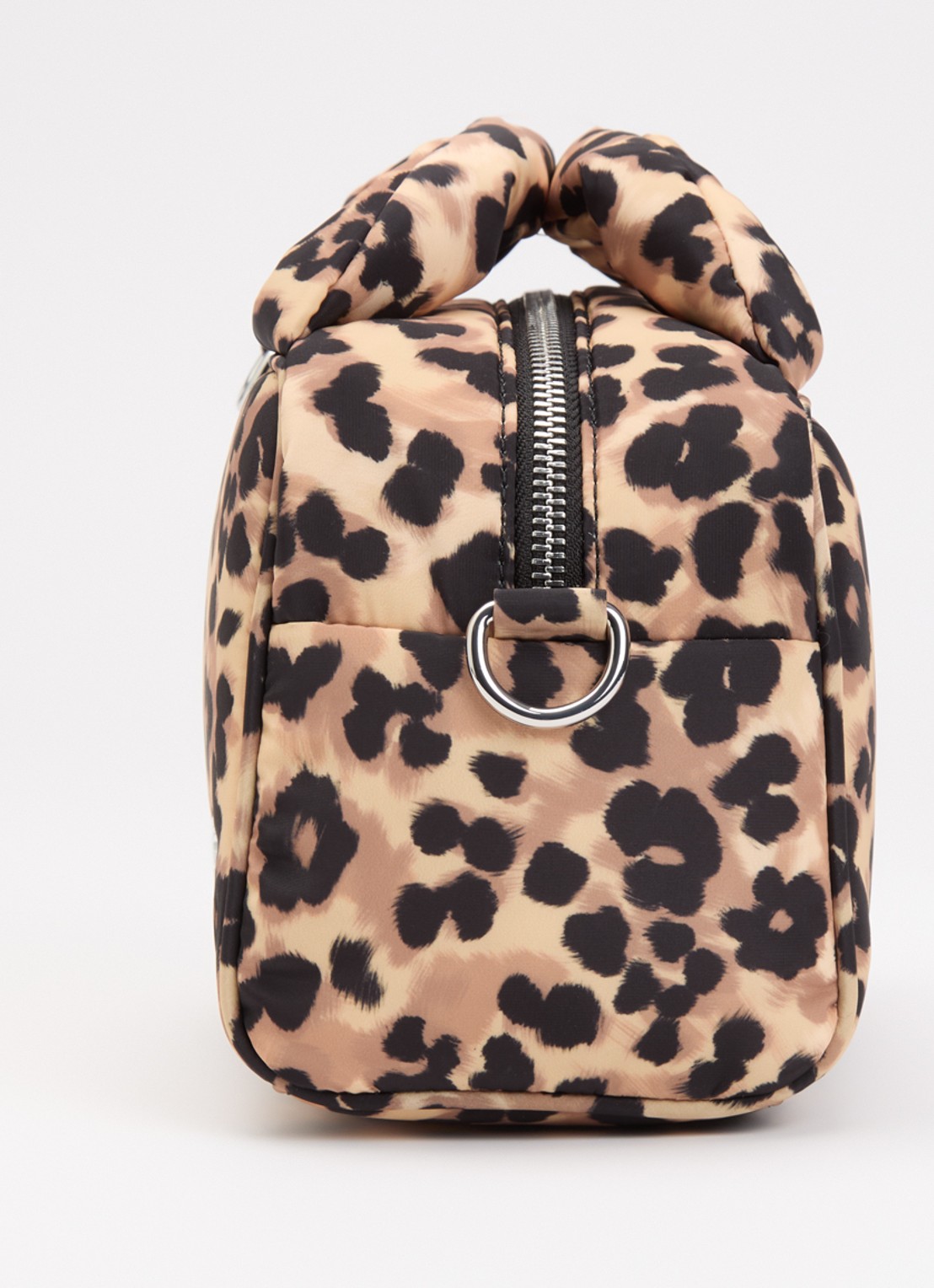 Wouf Feline Bowling handtas met panterprint - detail 3 bruin