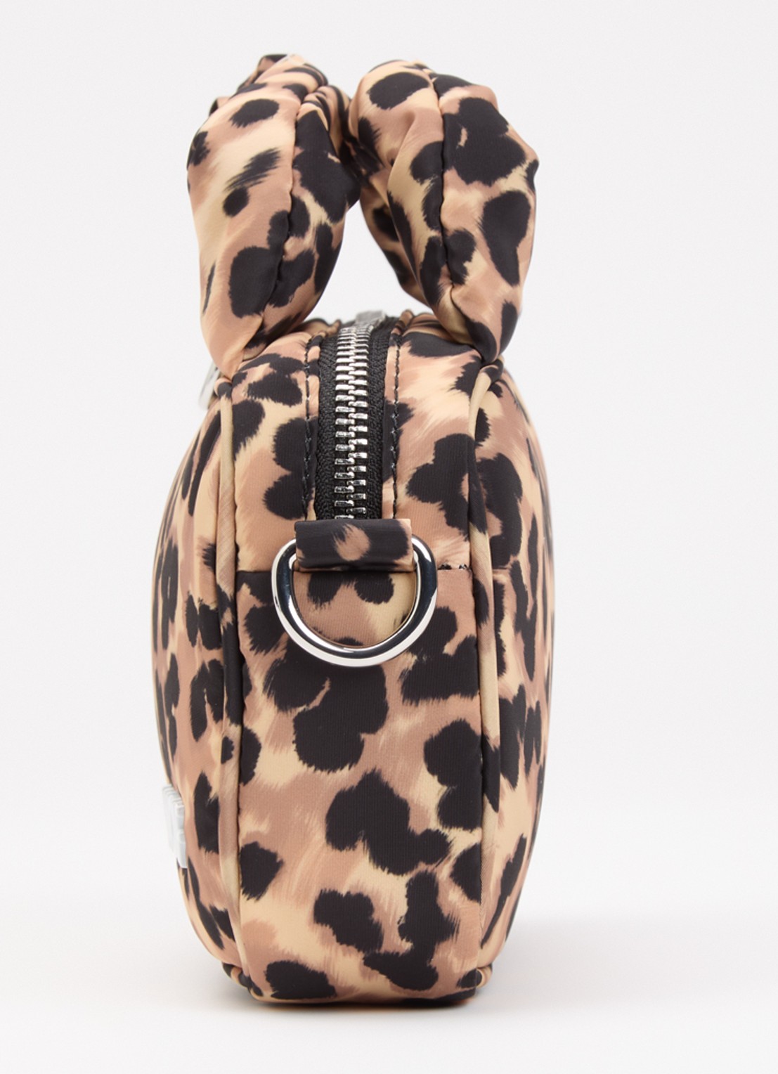Wouf Feline Mini handtas met panterprint - detail 3 bruin